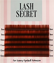 Накладні вії, темно-коричневі, mix, 6 ліній (0,07, C, (8-13)) - Lash Secret — фото N1