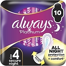 Парфумерія, косметика Гігієнічні прокладки, розмір 4, 10 шт. - Always Platinum Secure Night