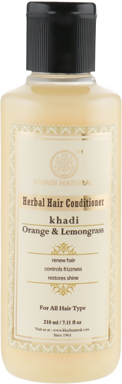 Аюрведичний бальзам-кондиціонер для волосся "Апельсин і лемонграс" - Khadi Natural Herbal Orange & Lemongrass Hair Conditioner — фото N3