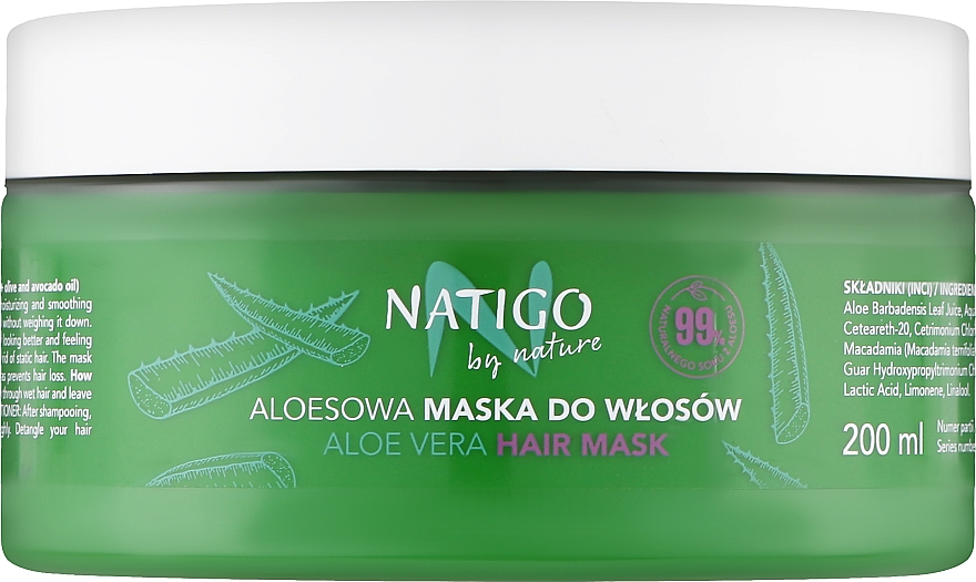 Маска для волосся з алое вера - Natigo By Nature Aloe Vera Hair Mask