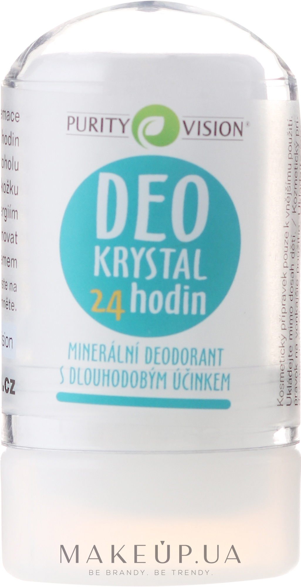 Минеральный дезодорант - Purity Vision Deo Krystal 24 Hour Mineral Deodorant  — фото 60g
