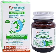 Харчова добавка проти закладеності носа - Puressentiel Respiratoire Express Sinus Tablets — фото N1