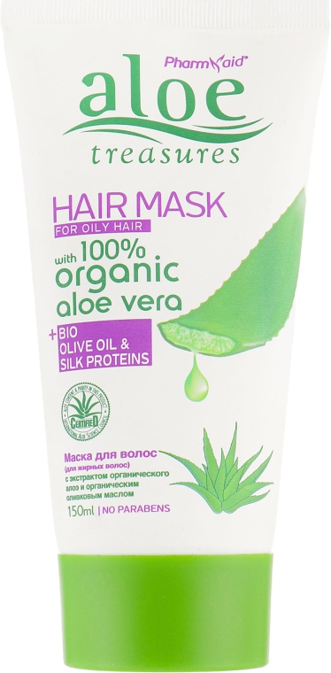 Маска для нормальных и жирных волос с алоэ вера - Pharmaid Aloe Treasures Organic Aloe Vera Hair Mask — фото N1