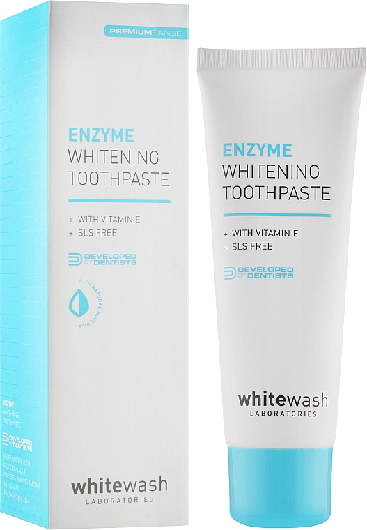 Зубна паста відбілювальна "Інтенсивне видалення плям" - WhiteWash Laboratories Enzyme Whiteninng Toothpaste — фото N2