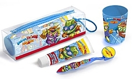 Парфумерія, косметика Набір - Lorenay Superthings Travel Kit (toothpaste/75ml + tooth/brush/1pcs + cup + bag)