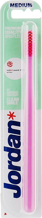 Зубная щетка Clean Smile (medium), розовая - Jordan 