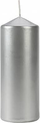 Свічка циліндрична 60x150 мм, сріблястий металік - Bispol — фото N1