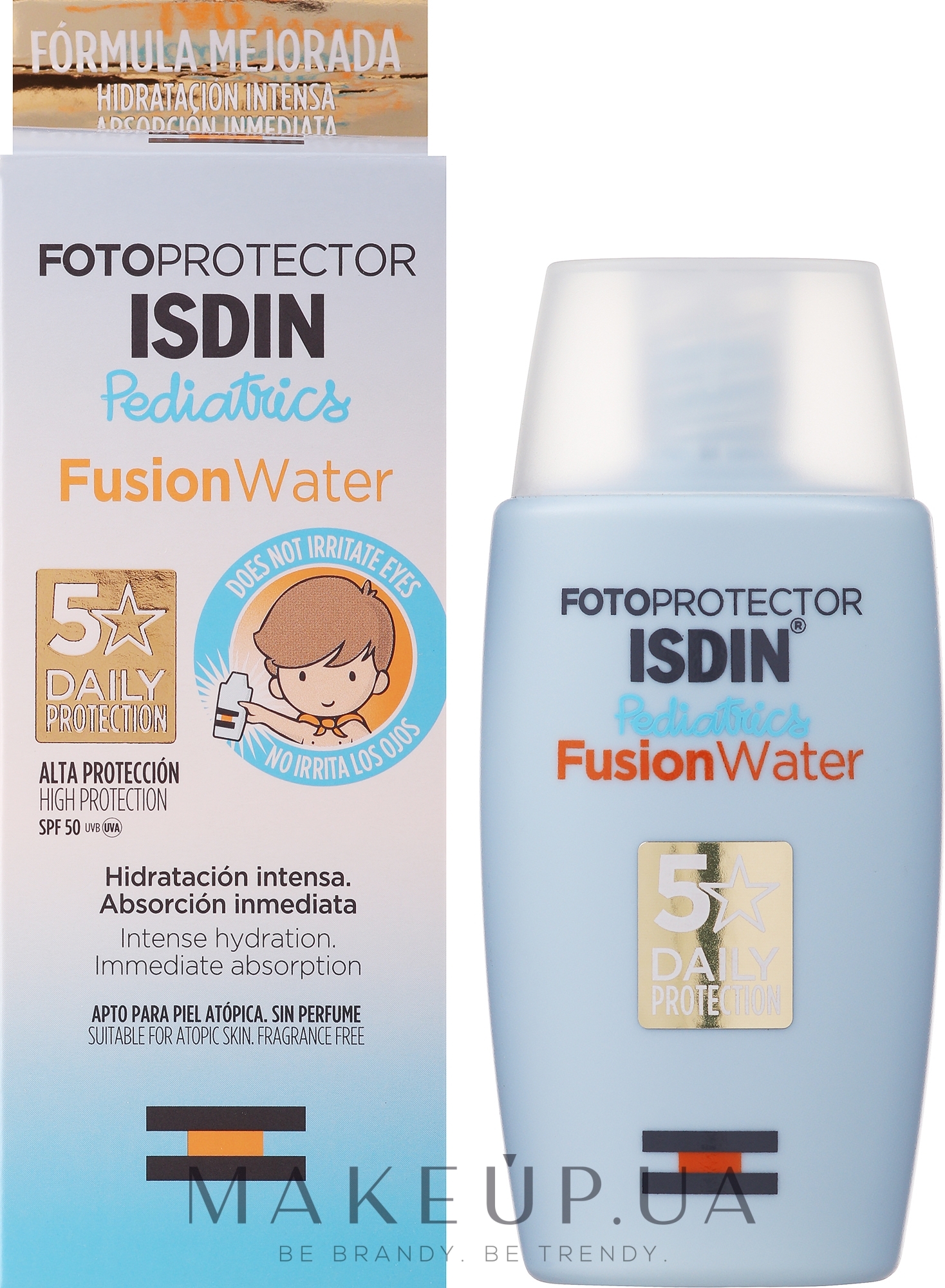 Детский флюид для тела и лица - Isdin Fotoprotector Fusion Water Pediatrics SPF50+ — фото 50ml