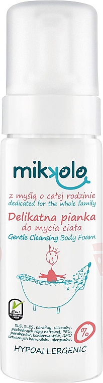 Ніжна очищувальна пінка для тіла - Nova Kosmetyki Mikkolo Gentle Cleansing Body Foam — фото N1