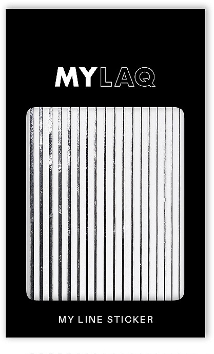 Наклейки для ногтей "Линии", серебро - MylaQ My Silver Line Sticker — фото N1