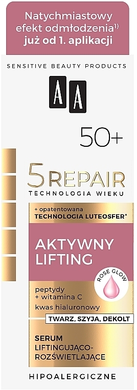 Ліфтинг-сироватка для обличчя - AA Cosmetics Technologia Wieku 5Repair 50+ Serum — фото N2