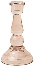 Стеклянный подсвечник - Paddywax Tall Glass Taper Holder Pink — фото N1