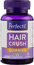 Жевательные пастилки для поддержки поврежденных волос, 60 пастилок - Perfectil Hair Crush Gummie — фото N1