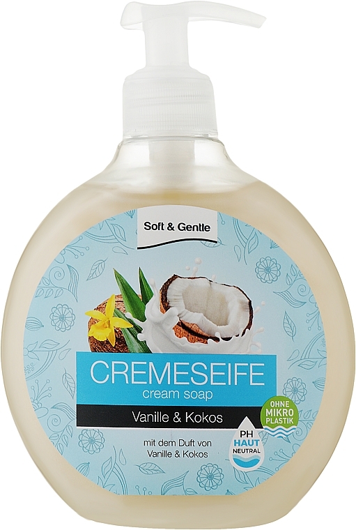 Жидкое крем-мыло - Soft&Gentle Vanille&Kokos Soap — фото N1