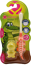 Парфумерія, косметика Дитяча зубна щітка із захисним чохлом "Крокодил", помаранчева - Setablu Baby Soft Crocodile Toothbrush