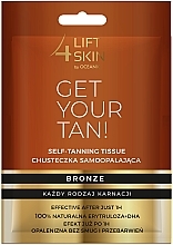 Парфумерія, косметика Серветка-автозасмага для тіла й обличчя - Lift4Skin Get Your Tan! Self Tanning Bronze Tissue