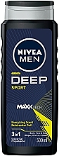 Парфумерія, косметика Гель для душу 3 в 1 - Nivea Men Deep Sport MAXXTECH Shower Gel