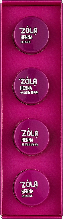 Набір - Zola Henna Set Dark Brown (brow/henna/4*2.5g) — фото N2