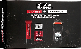 Духи, Парфюмерия, косметика Набор - L'Oreal Paris Men Vitalift Xmass 2021 (eye/cr/15ml + cr/50ml + deo/50ml)