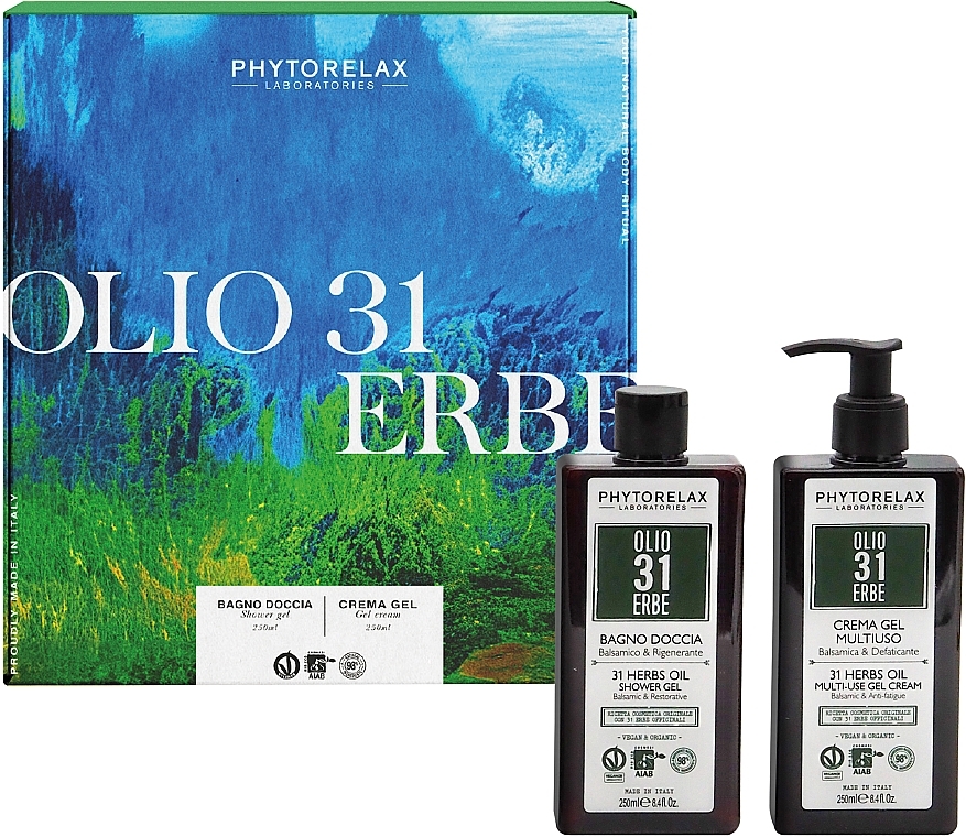 Набор - Phytorelax Laboratories 31 Herbs Oil (sh/gel/250ml + b/cr/250ml) — фото N1