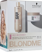 Парфумерія, косметика Набір - Schwarzkopf Professional BlondMe All Blondes Light (h/shm/300ml + h/mask/200ml + box/1pc)