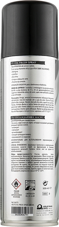 Охлаждающее масло-спрей для машинки - Eurostil Barber Line Frehs & Clean Oil Fresh Spray — фото N2