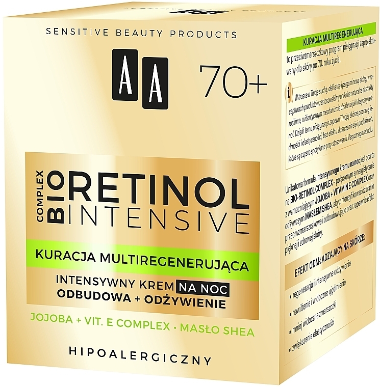 Інтенсивний нічний крем для обличчя 70+ - AA Cosmetics Retinol Intensive Healthy Glow 70+ Night Cream — фото N3