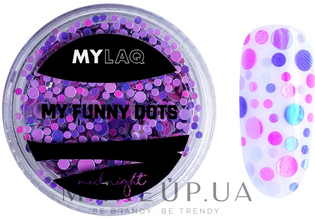 Паєтки для дизайну нігтів - MylaQ My Funny Dots — фото Midnight
