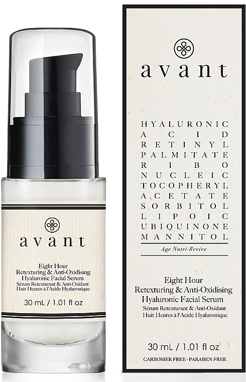 Антиоксидантна сироватка для обличчя - Avant 8 Hour Anti-Oxidising and Retexturing Hyaluronic Facial Serum — фото N1