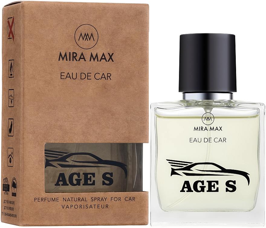 Ароматизатор для авто - Mira Max Eau De Car Age S Perfume Natural Spray For Car Vaporisateur — фото N1