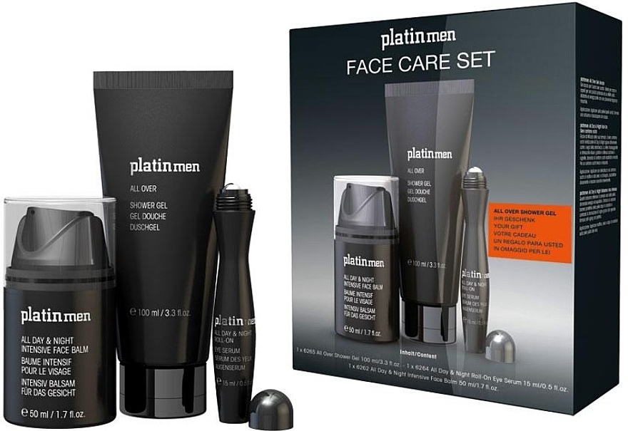 Набір - Etre Belle Platinmen Face Care Set (sh/gel/100ml + f/balm/50ml + eye/serum/15ml) — фото N1