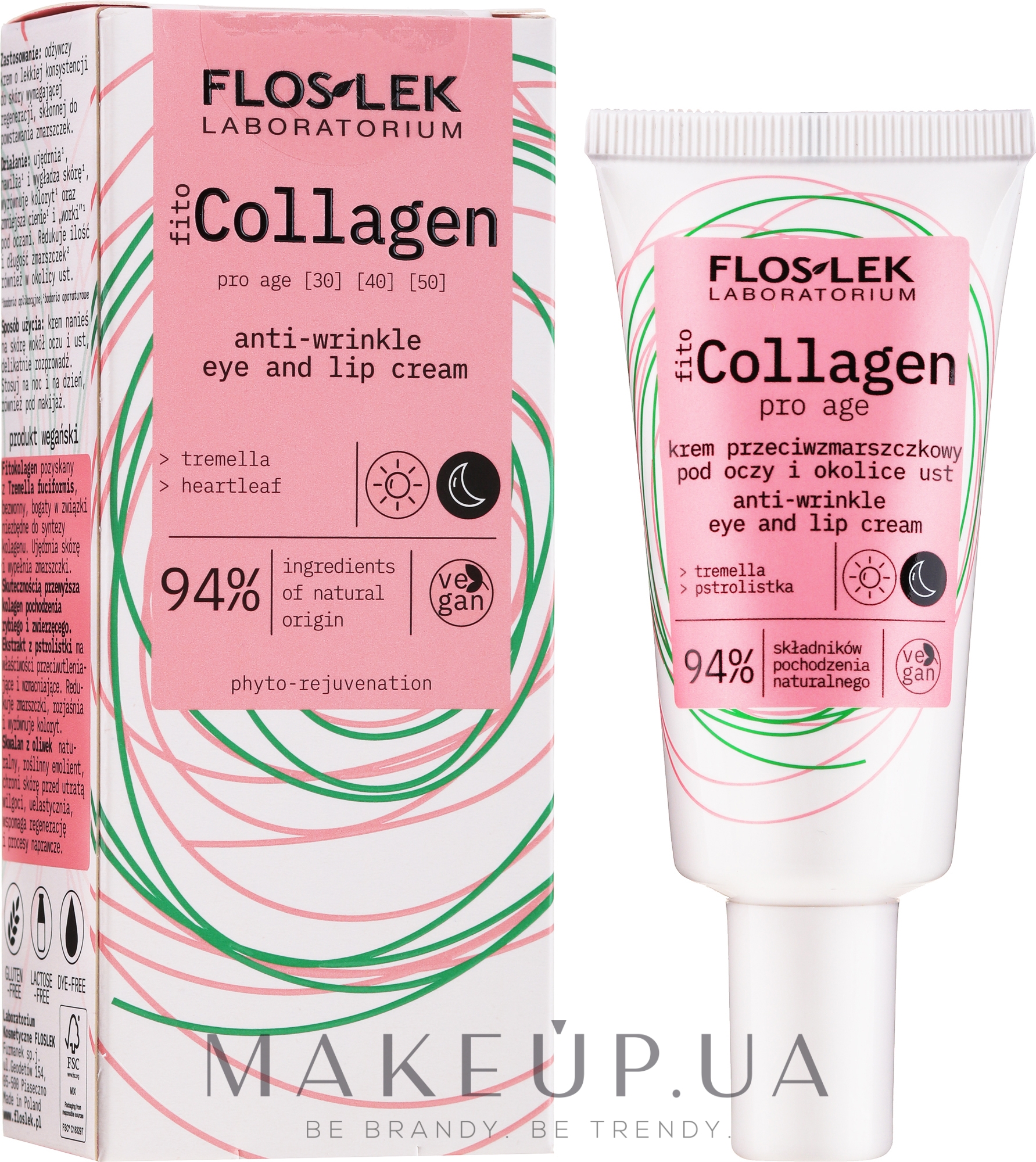 Крем для кожи вокруг глаз с фитоколлагеном - Floslek Pro Age Eye Cream With Phytocollagen — фото 30ml