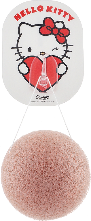 Спонж - The Konjac Sponge Company Facial Sponge and Hook Hello Kitty Pink Clay — фото N1