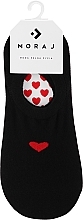 Парфумерія, косметика Жіночі шкарпетки-сліди із сердечком, 1 пара, чорні - Moraj