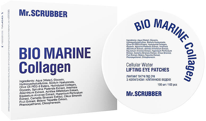 Ліфтинг патчі під очі з колагеном і клітинною водою - Mr.Scrubber Bio Marine Collagen — фото N1