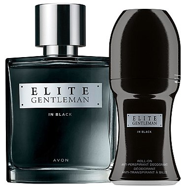 Avon Elite Gentleman in Black - Набор (edp/75ml + deo/roll/50ml) — фото N1