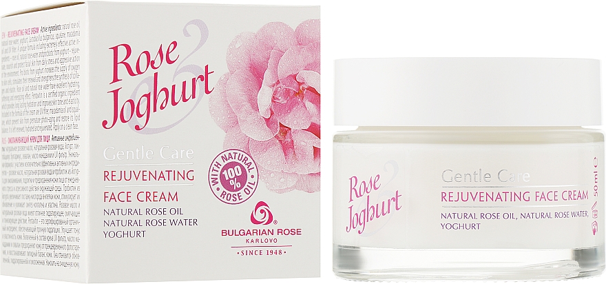 Омолоджуючий крем для обличчя - Bulgarska Rosa Rose & Joghurt Rejuvenating Face Cream