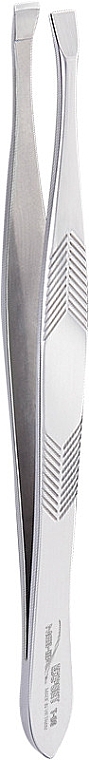 Пінцет для брів прямий T.06, сіро-сталевий - Nghia Export Tweezers — фото N1