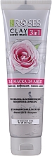 Духи, Парфюмерия, косметика Маска для лица с розовой водой и активированным углем - Nature Of Agiva Roses 3 In 1 Clay Scrub Mask