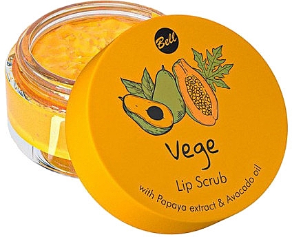 Скраб для губ с экстрактом папайи и маслом авокадо - Bell Vege Lip Scrub With Papaya Extract And Avocado Oil — фото N1