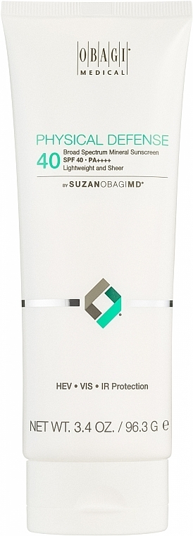 Солнцезащитный крем для лица с SPF 40 - Obagi Medical Suzanogimd Physical Defense Broad Spectrum Mineral Facial Sunscreen SPF 40