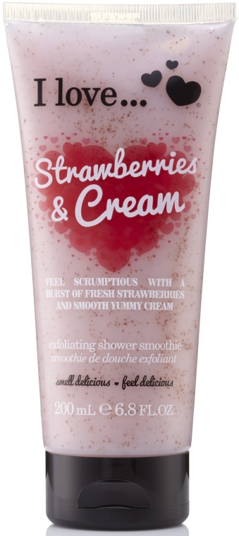 Скраб для тела - I Love... Strawberries & Cream Exfoliating Shower Smoothie — фото N1