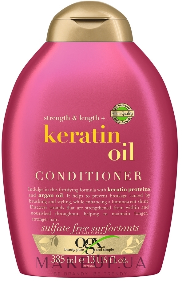 Кондиционер против ломкости волос с кератиновым маслом - OGX Anti-Breakage Keratin Oil Conditioner — фото 385ml