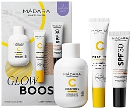 Парфумерія, косметика Набір - Madara Cosmetics Glow Boost Brightening Care Gift Set (cr/15ml + sunscreen/10ml + concen/50ml)