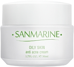 Парфумерія, косметика Себорегулюючий крем для обличчя - Sanmarine Oily Skin Anti-Acne Cream 