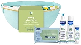 Набір - Mustela Family Adventures Banana Bag Pastel (bag + wipes/60pcs + milk/300ml + gel/200ml + cr/40ml) — фото N1