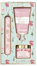 Парфумерія, косметика Набір - Baylis & Harding Royale Garden Rose, Poppy & Vanilla Luxury Manicure Gift Set (h/cr/50ml + h/salt/70g + n/file)