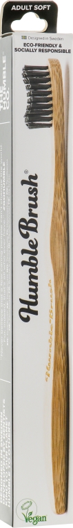 Зубная щетка бамбуковая, мягкая, черная - The Humble Co. Adult Black Soft Toothbrush — фото N1