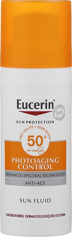 Сонцезахисний антивіковий флюїд - Eucerin Anti-Age Sun Fluid SPF 50 — фото N2