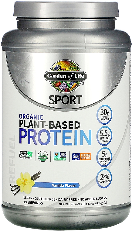 Рослинний протеїн зі смаком ванілі - Garden of Life Sport Organic Plant-Based Protein — фото N1